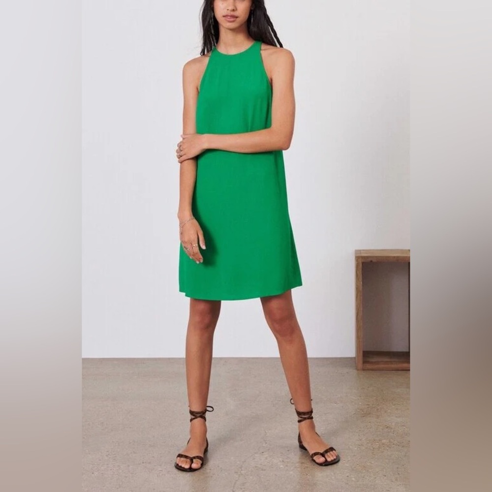 ba&sh Fiam Green Halter Mini Shift Dress - Size 3